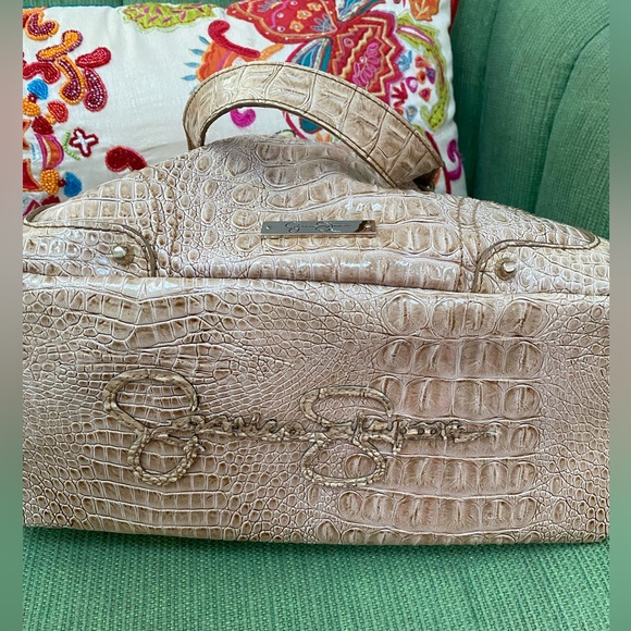 Jessica Simpson Faux Crocodile 🐊 Tan Purse - Picture 7 of 8
